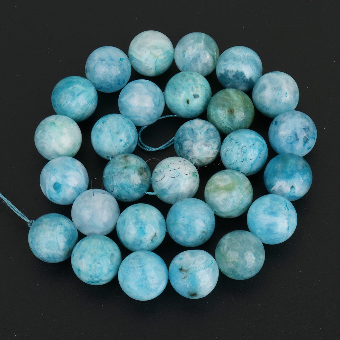 Hémimorphite perles, Rond, normes différentes pour le choix, bleu, Longueur:Environ 15.5 pouce, Vendu par brin