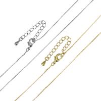 Brass Chain Necklace, with 2Inch extender chain, plated, Unisex & box chain 0.5mm Approx 17 Inch 