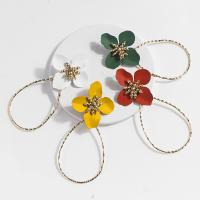 Zinc Alloy Drop Earring, Flower, stoving varnish, for woman 