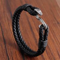 PU Leather Cord Bracelets, with Stainless Steel, Unisex 