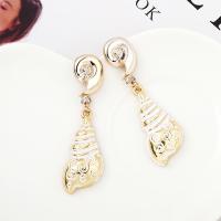 Zinc Alloy Drop Earring, Conch, gold color plated, fashion jewelry & for woman, 48mm 