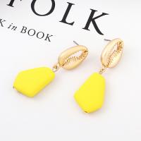 Zinc Alloy Drop Earring, real gold plated, for woman & frosted 50mm 