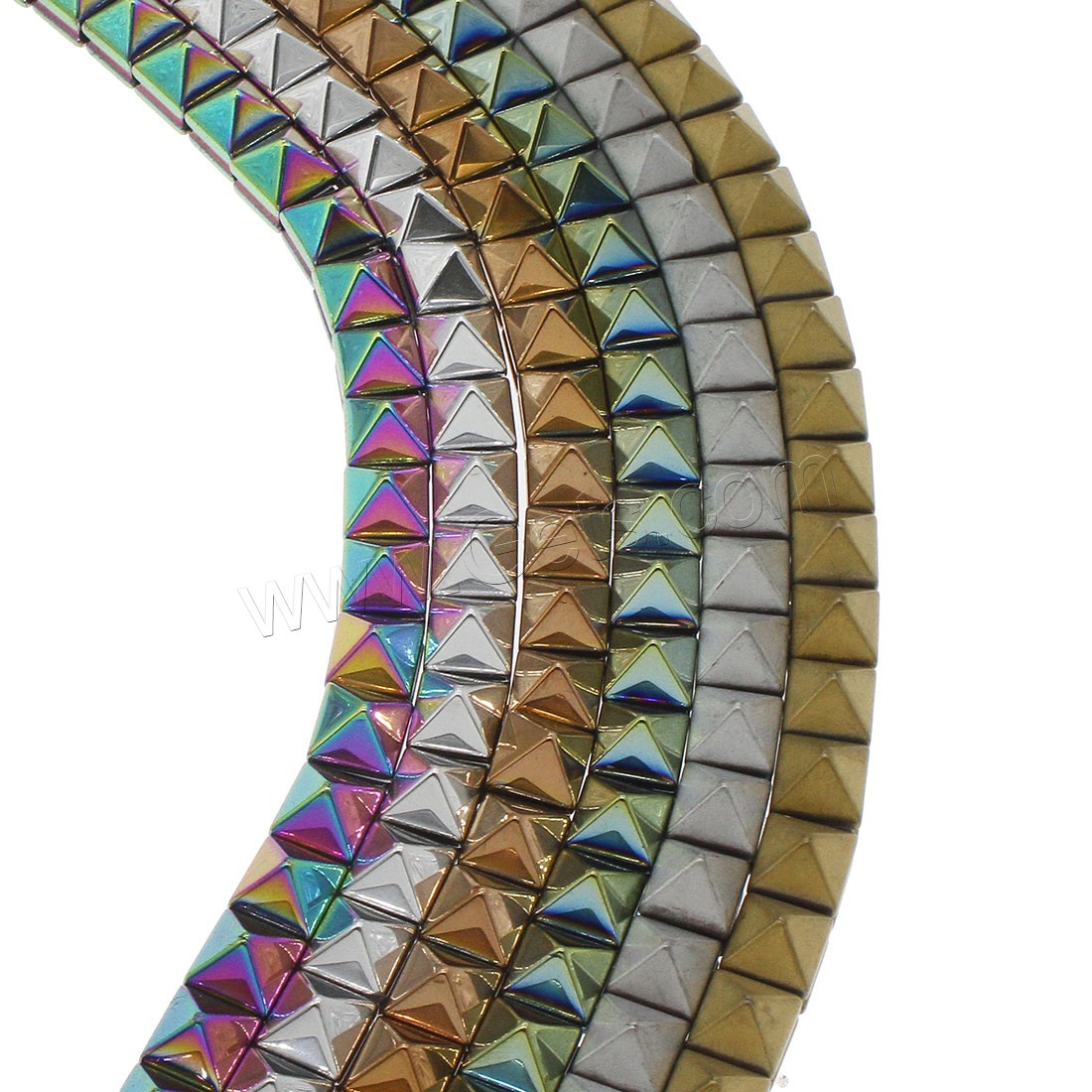 Las Perlas De Hematites Sin Magnético, Hematita no magnética, chapado, diverso tamaño para la opción, más colores para la opción, agujero:aproximado 1mm, Vendido por Sarta