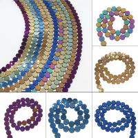 Perles hématite non-magnétique, hématite non magnétique, Plat rond, Placage, DIY, plus de couleurs à choisir, 9*4mm Environ 1mm, Environ Vendu par brin