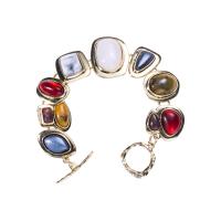 Zinc Alloy Resin Bracelets, with Resin, Bohemian style & for woman, multi-colored Approx 7.2 Inch 