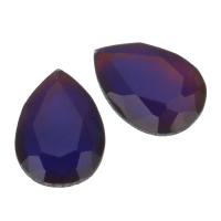 Synthetic Glass Cabochon, Teardrop, fashion jewelry & faceted, blue 