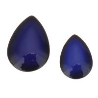 Синтетическое стекло кабошон, Каплевидная форма, ювелирные изделия моды & разный размер для выбора, голубой, продается PC