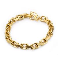 Stainless Steel Chain Bracelets, plated, Unisex & oval chain 9mm Approx 8.66 Inch 