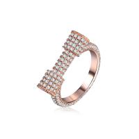 Cubic Zirconia Micro Pave Brass Finger Ring, rose gold color plated, Unisex & micro pave cubic zirconia, 20mm 