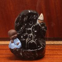 Incense Smoke Flow Backflow Holder Ceramic Incense Burner, Purple Clay, handmade, for home and office & durable 