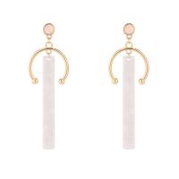 Zinc Alloy Drop Earring, with Acetate, real gold plated, for woman 76mm 