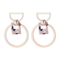 Zinc Alloy Drop Earring, with Acetate, real gold plated, for woman 44mm 