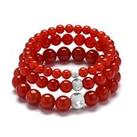 Red Agate Bracelets, plated, Unisex .4 Inch 