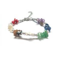 Gemstone Bracelets, Natural Stone, plated, for couple, multi-colored Inch, 3/Lot 