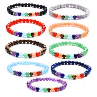 Gemstone Bracelets, Natural Stone, plated, Unisex 6mm Approx 7.4 Inch 