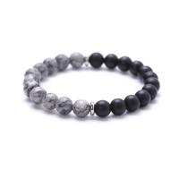 Gemstone Bracelets, Stainless Steel, with Map Stone, plated, Unisex .2 Inch, 3/Lot 