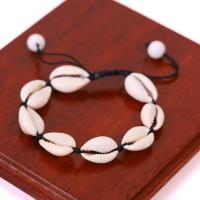 Shell Woven Ball Bracelets, with Nylon Cord, plated, Unisex .4 Inch 