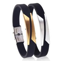 PU Leather Bracelet, with Titanium Steel, fashion jewelry & for man Approx 7.8 Inch 