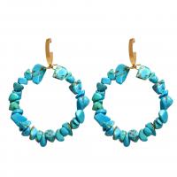 Turquoise Zinc Alloy Earring, with Zinc Alloy, fashion jewelry & for woman, blue 