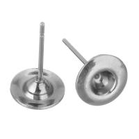 Stainless Steel Earring Stud Component, original color 3mm,0.8mm 