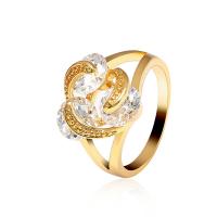 Cubic Zirconia Micro Pave Brass Finger Ring, gold color plated & micro pave cubic zirconia & for woman, 12mm 