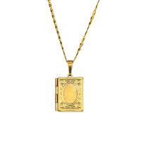 Zinc Alloy Locket Necklace, with 5cm extender chain, gold color plated, can open and put into something & bar chain & for woman Approx 17.72 Inch 