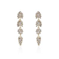 Zinc Alloy Drop Earring, gold color plated, micro pave cubic zirconia & for woman 