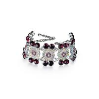 Zinc Alloy Rhinestone Bracelets, platinum color plated, for woman & with rhinestone Approx 7.09 Inch 