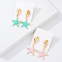 Zinc Alloy Drop Earring, Starfish, fashion jewelry & for woman 5.2cmx2.3cm 