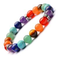 Gemstone Bracelets, Energy Stone, with Stainless Steel, plated, Unisex & with rhinestone .4 Inch 