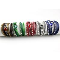 Мода вельвет шнур браслеты, Вельвет, с Акрил, Другое покрытие, многослойный & Женский, Много цветов для выбора, длина:7.5 дюймовый, продается Strand