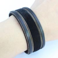 Fashion Zinc Alloy Bangle, with Velveteen & Magnet, plated, Unisex .5 Inch 