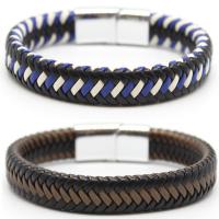 PU Leather Cord Bracelets, with Magnet, plated, Unisex .6 Inch 