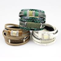 PU Leather Cord Bracelets, plated, 2 pieces & Unisex .5 Inch 