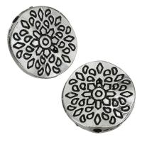Enamel Zinc Alloy Beads, Flat Round, silver color Approx 2mm 