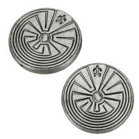 Enamel Zinc Alloy Beads, Flat Round, silver color Approx 1mm 