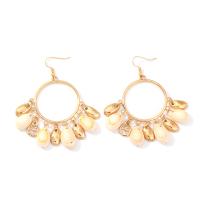 Zinc Alloy Drop Earring, with Shell, fashion jewelry & for woman, 7.7cmx5.5cm 