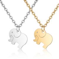 Stainless Steel Jewelry Necklace, with 5cm extender chain, Elephant, plated, fashion jewelry & for woman Approx 15.7 Inch 