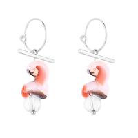Zinc Alloy Drop Earring, with Acrylic, platinum color plated, fashion jewelry & for woman, 47mm 