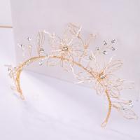 Hair Bands, Zinc Alloy, with Crystal, Flower, real gold plated, fashion jewelry & for woman, 280*70mm 