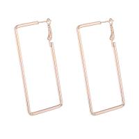 Zinc Alloy Hoop Earring, Rectangle, gold color plated, fashion jewelry & for woman, 68*30mm 