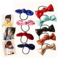 Children Hair Elastic, Cloth, with Leather & Plush, for children Approx 20mm 