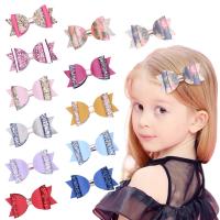 Children Hair Clip, PU Leather, with Sequins, for children 