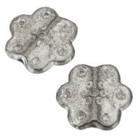 Zinc Alloy Flower Beads, silver color Approx 1mm 