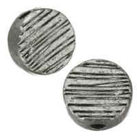 Бусины сплава цинка эмаль, цинковый сплав, Плоская круглая форма, серебряный отверстие:Приблизительно 2mm, продается PC