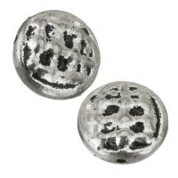 Бусины сплава цинка эмаль, цинковый сплав, Плоская круглая форма, серебряный отверстие:Приблизительно 1mm, продается PC