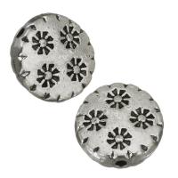Enamel Zinc Alloy Beads, Flat Round, silver color Approx 1mm 