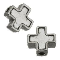 Zinc Alloy Jewelry Beads, Cross, silver color Approx 2mm 