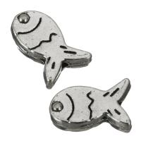 Zinc Alloy Animal Beads, Fish, enamel, silver color Approx 1mm 