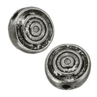 Бусины сплава цинка эмаль, цинковый сплав, Плоская круглая форма, серебряный отверстие:Приблизительно 1.5mm, продается PC